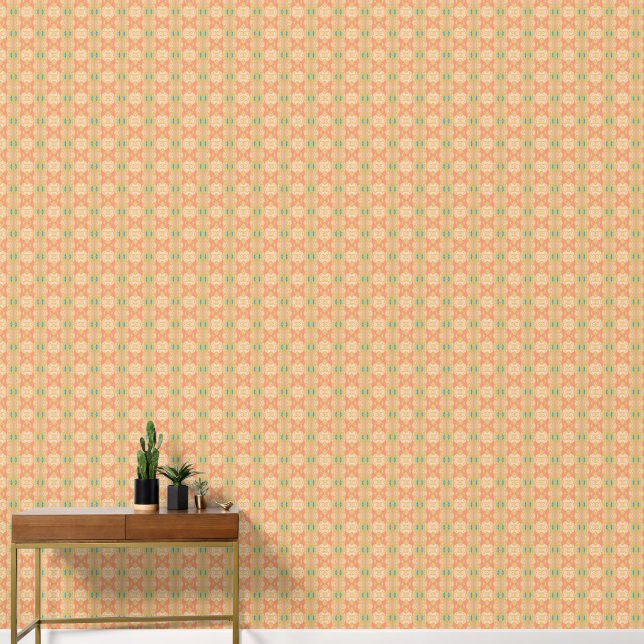 Peach & Mint Oriental Tile - Warm Boho Tapete (Korridor)