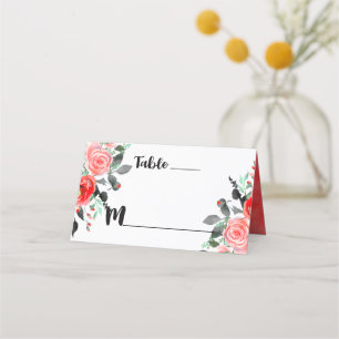 Peach & Mint Peony Tischnummer Platzkarte