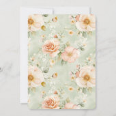 Peach Mint Pretty Rose Floral Birthday Einladung (Rückseite)