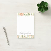 Peach Mint Pretty Roses Floral Stripes Post-it Klebezettel (Büro)
