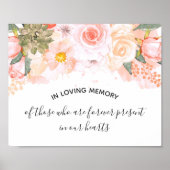 Peach Mint Succulent in Love Memory Hochzeit-Zeich Poster (Vorne)