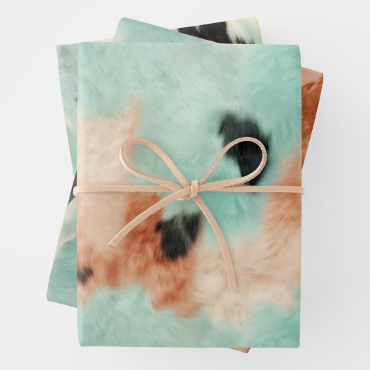 Peach Minze Cream Cowhide Geschenkpapier Set (Beispiel)