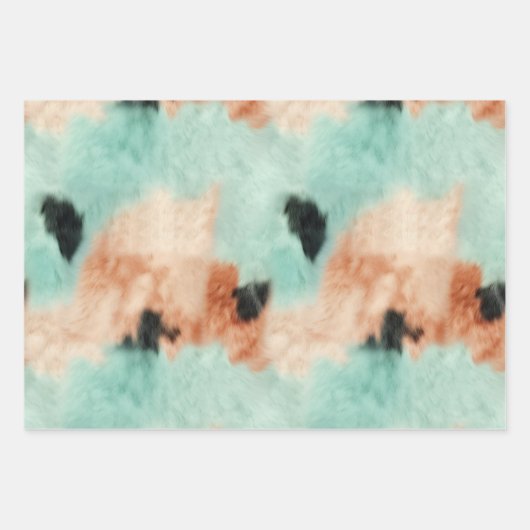 Peach Minze Cream Cowhide Geschenkpapier Set (Vorderseite)