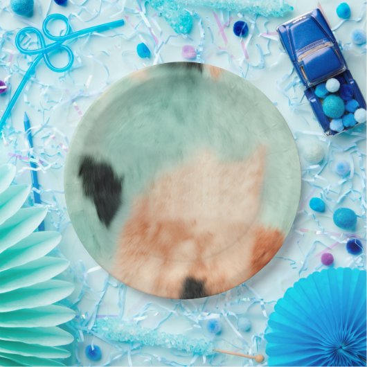 Peach Minze Cream Cowhide Pappteller (Party)