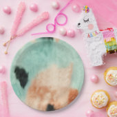 Peach Minze Cream Cowhide Pappteller (Party)