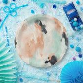 Peach Minze Cream Western Cowhide Pappteller (Party)