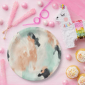 Peach Minze Cream Western Cowhide Pappteller (Party)