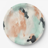 Peach Minze Cream Western Cowhide Pappteller (Vorderseite)
