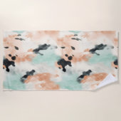 Peach Minze Cream Western Cowhide Strandtuch (Vorderseite)