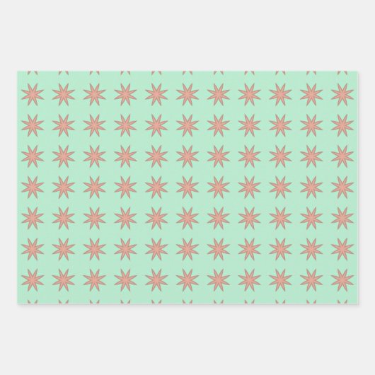 Peach & Minze Pasteten Wrapping Paper Flat Sheet S Geschenkpapier Set (Vorderseite 3)