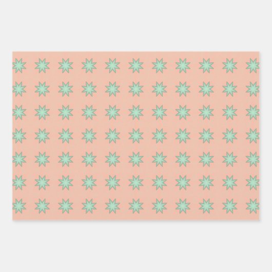 Peach & Minze Pasteten Wrapping Paper Flat Sheet S Geschenkpapier Set (Vorderseite 2)