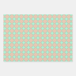 Peach & Minze Pasteten Wrapping Paper Flat Sheet S Geschenkpapier Set