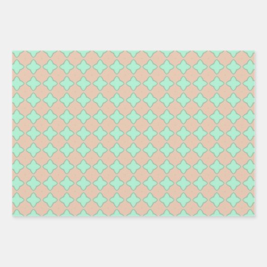 Peach & Minze Pasteten Wrapping Paper Flat Sheet S Geschenkpapier Set (Vorderseite)