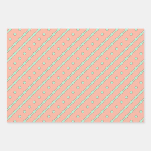 Peach & Minze Pasteten Wrapping Paper Flat Sheet S Geschenkpapier Set (Vorderseite 3)
