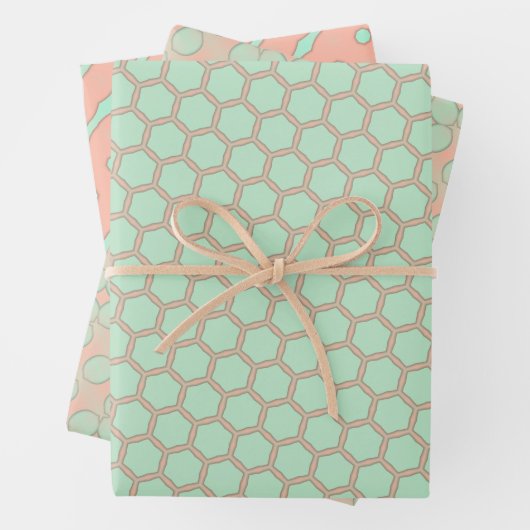 Peach & Minze Pasteten Wrapping Paper Flat Sheet S Geschenkpapier Set (Beispiel)
