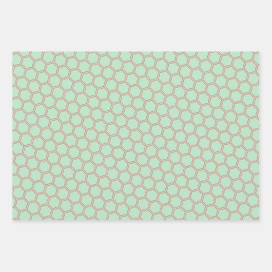 Peach & Minze Pasteten Wrapping Paper Flat Sheet S Geschenkpapier Set (Vorderseite)