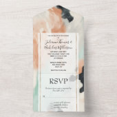 Peach Minze White Western Cowhide All In One Einladung (Innen Boden)