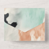 Peach Minze White Western Cowhide All In One Einladung (Rückseite)