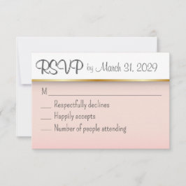 Peach mit Gold RSVP Karte