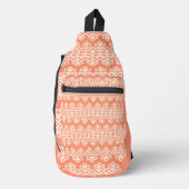 PEACH MIT WEISSER FLÄCHE SEHEN ZURÜCK CROSSBODY BAG (Vorderseite)