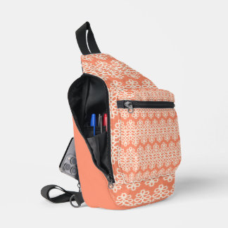 PEACH MIT WEISSER FLÄCHE SEHEN ZURÜCK CROSSBODY BAG
