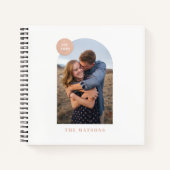 Peach Modern Arch Custom Foto Album Journal Notizblock (Vorderseite)