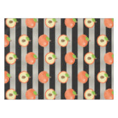 Peach Modern Black & White Stripes Tischdecke (Vorderseite (Horizontal))