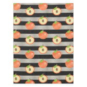 Peach Modern Black & White Stripes Tischdecke (Vorderseite)