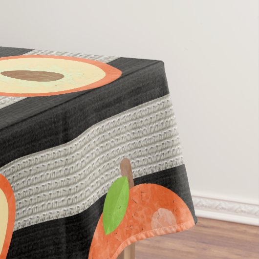 Peach Modern Black & White Stripes Tischdecke (Beispiel)