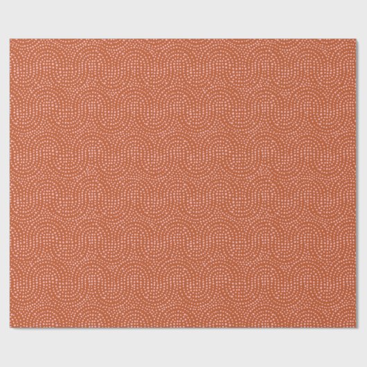 Peach Modern Boho Wave Wrapping Papier Geschenkpapier (Flach)