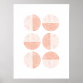 Peach Modern Circle Geometric Art Print Poster (Vorne)