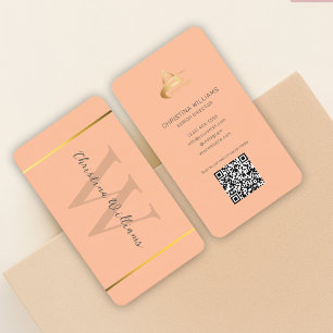 Peach Modern Elegante Minimalistisch Beruflich Visitenkarte