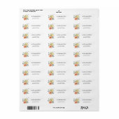 Peach Modern Floral Return Address Label (Vorne)