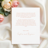 Peach Modern Floral Wedding Dankeskarte