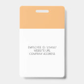Peach Modern ID Card Business Mitarbeiter Ausweis (Rückseite)