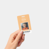 Peach Modern ID Card Business Mitarbeiter Ausweis (Handheld)