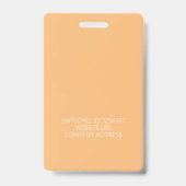 Peach Modern ID Card Business Mitarbeiter Ausweis (Rückseite)