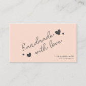 Peach Modern Script QR Code, vielen Dank Visitenkarte (Vorderseite)