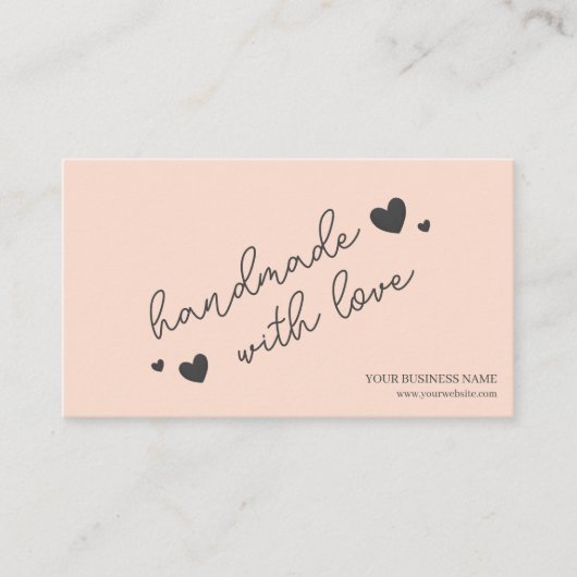 Peach Modern Script QR Code, vielen Dank Visitenkarte (Vorderseite)