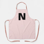 Peach Modern Stylish Monogram Initial Letter Schürze (Vorderseite)