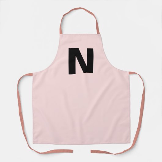 Peach Modern Stylish Monogram Initial Letter Schürze (Vorderseite)