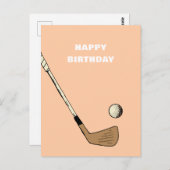 Peach Modern Vintag Golf Postkarte (Vorne/Hinten)