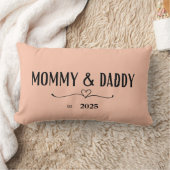 Peach Mommy & Daddy Est. Jahreskissen Lendenkissen (Decke)