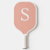 Peach Monogram Personalisiert Pickleball Paddel Schläger (Rückseite)