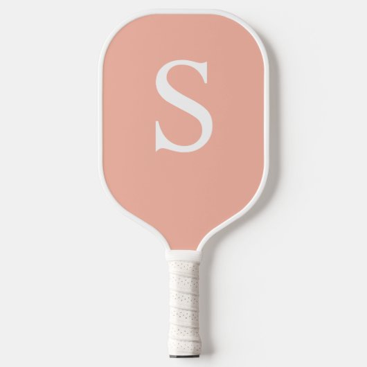 Peach Monogram Personalisiert Pickleball Paddel Schläger (Vorderseite)