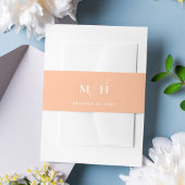 Peach Monogram Wedding Custom Einladungsbanderole