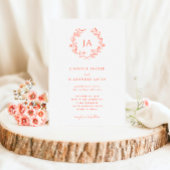 Peach Monogram Wedding Einladung