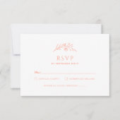 Peach Monogram Wedding RSVP Karte (Vorderseite)