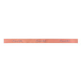Peach Monogramm Pastell Satinband (Vorderseite)