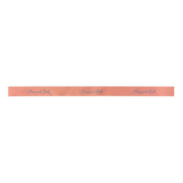 Peach Monogramm Pastell Satinband